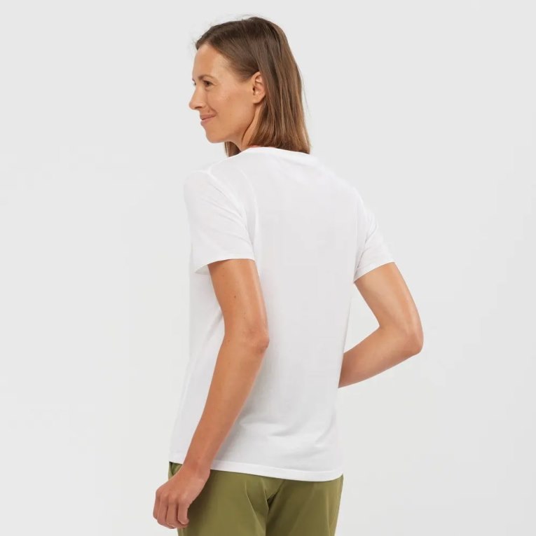 White Salomon Essential Tencel Short Sleeve Women's T-Shirts | PH 81360D